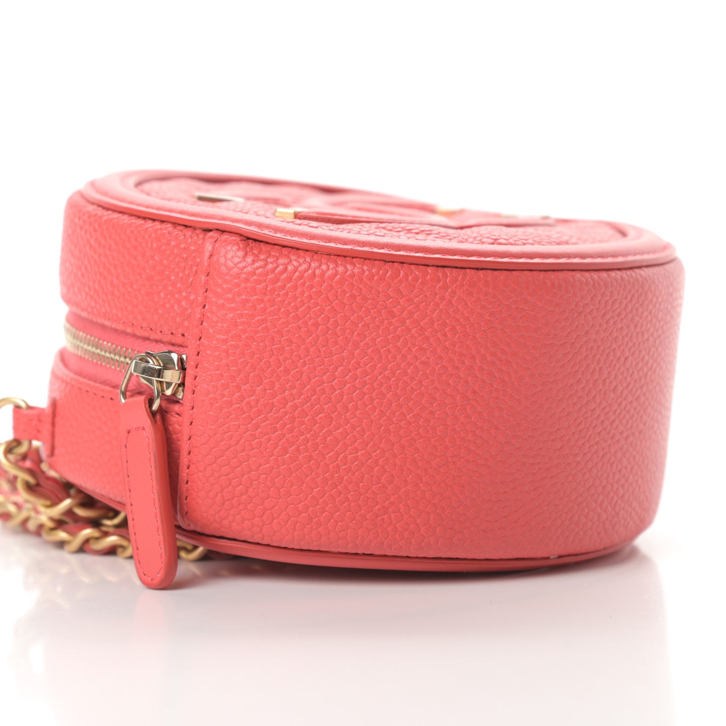 Caviar Quilted Round Filigree Crossbody Red