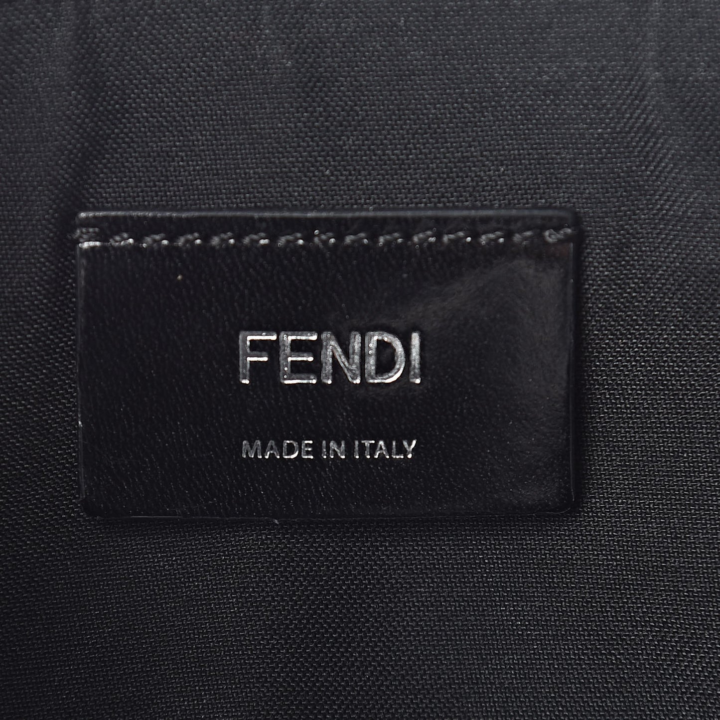 Glazed Fabric Vitello Century FF 1974 Stamp Patch Pocket Belt Bag Black