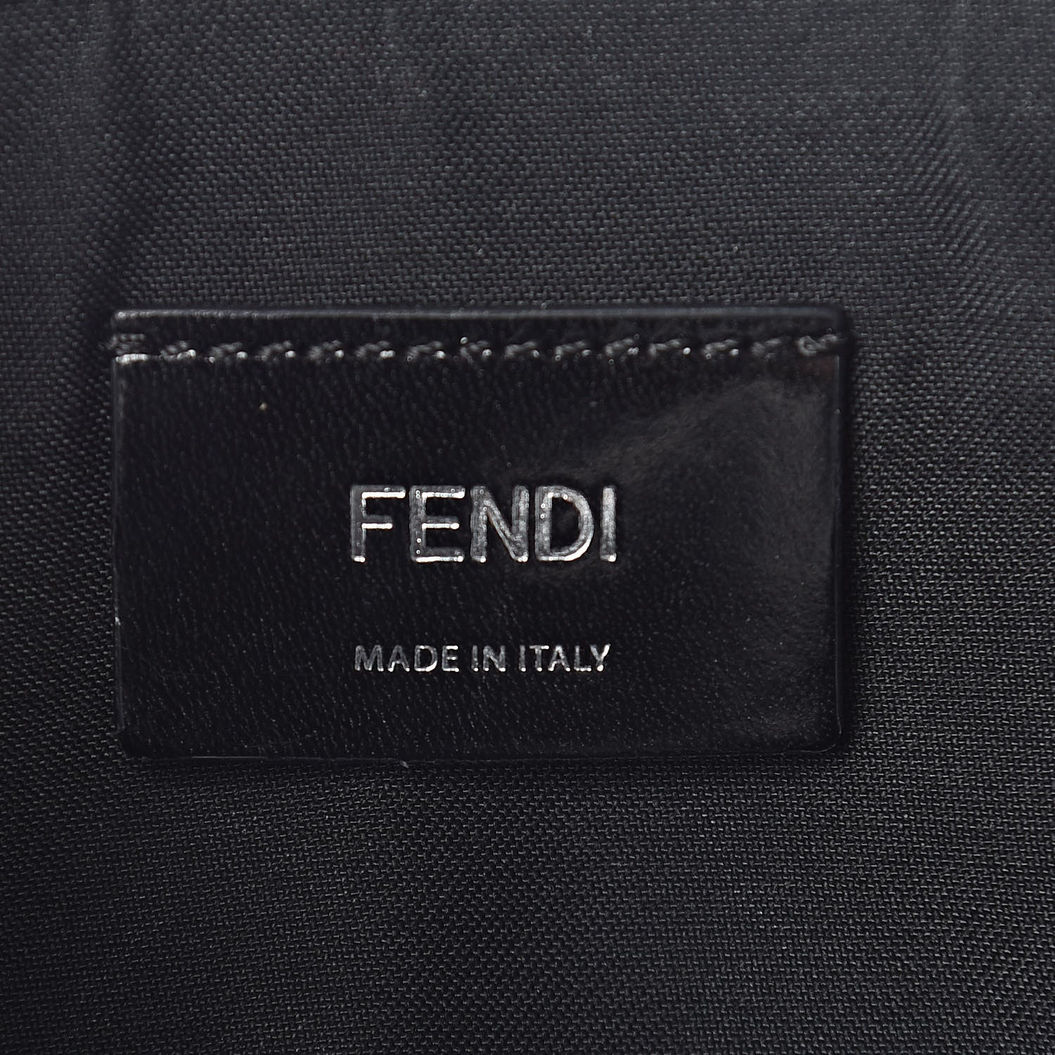 Fendi Glazed Fabric Vitello Century FF 1974 Stamp Patch Pocket Belt Bag Black 7 of 11