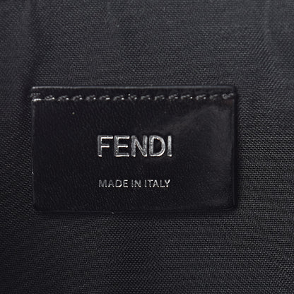 Fendi Glazed Fabric Vitello Century FF 1974 Stamp Patch Pocket Belt Bag Black 7 of 11