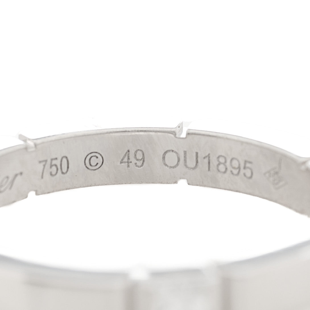 18K White Gold Diamond 2.5mm Maillon Panthere Wedding Band Ring 49 4.75
