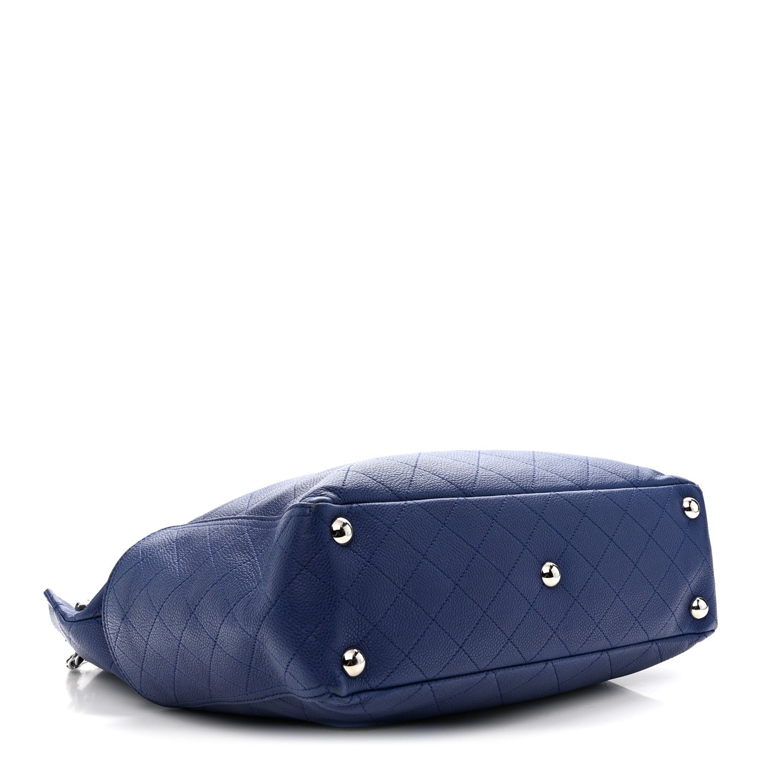 Chanel Grained Calfskin Stitched CC Pocket Tote Navy Blue 4 of 11
