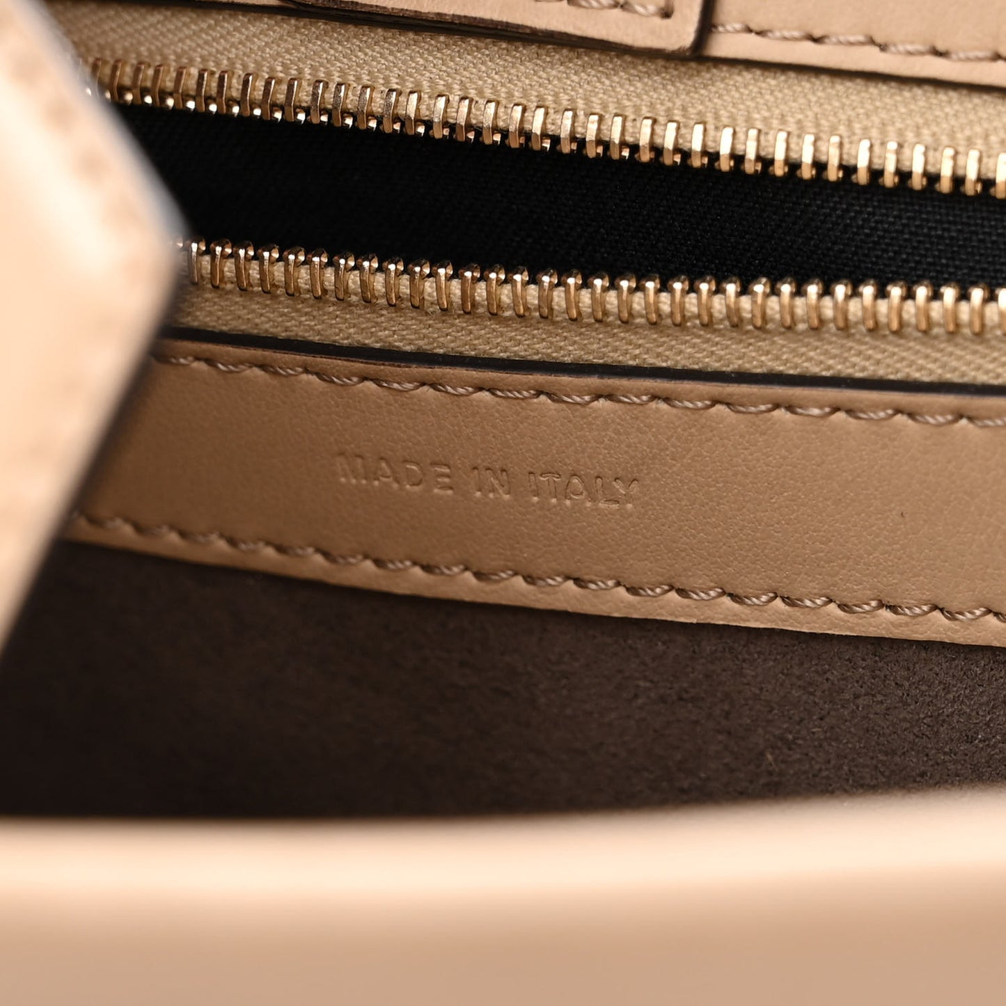 Vitello F is Fendi Bi-Color Small Runaway Satchel Sand Black