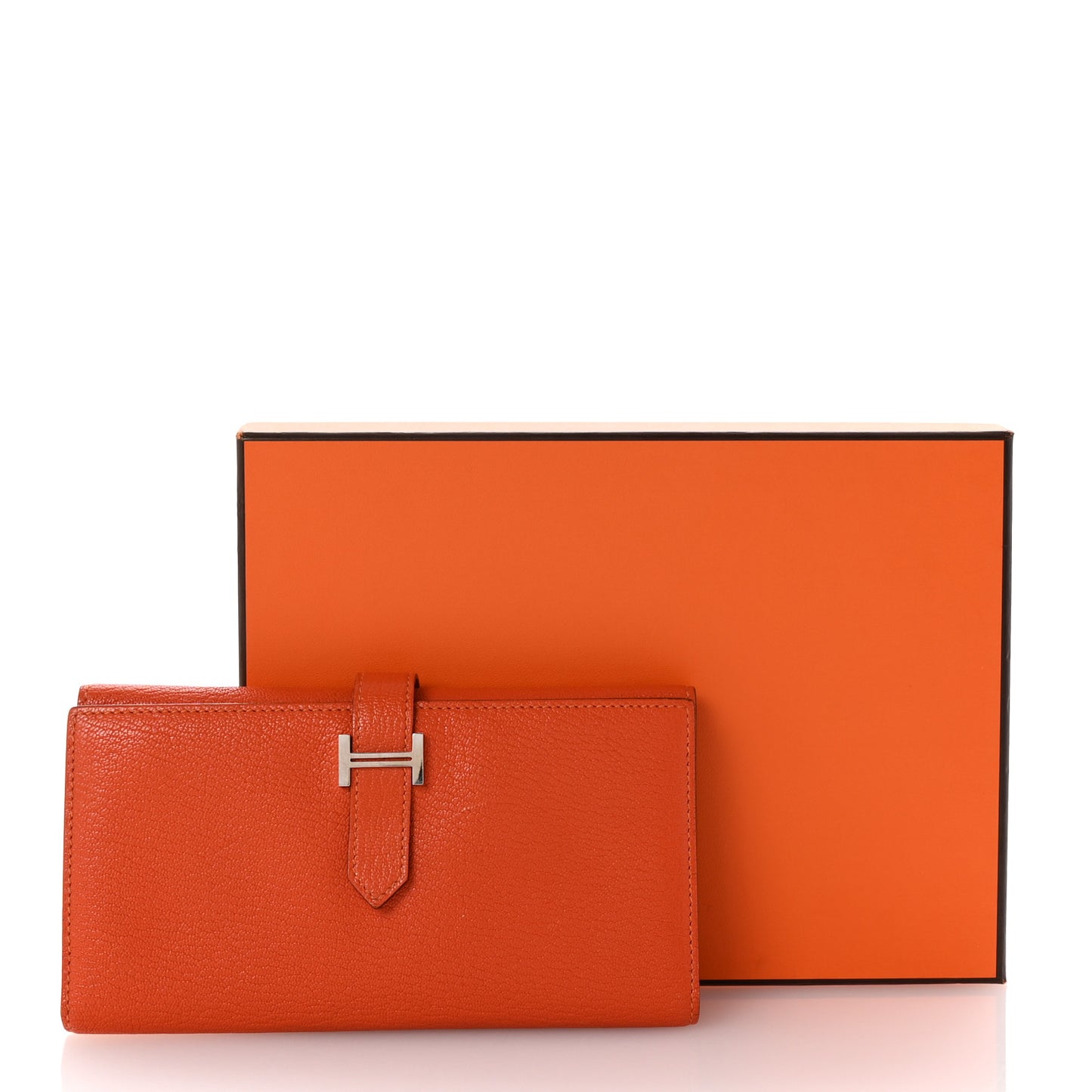 Chevre Mysore Bearn Gusset Wallet Orange