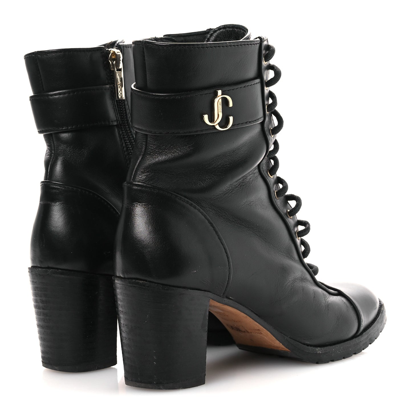 Calfskin Combat Boots 36.5 Black