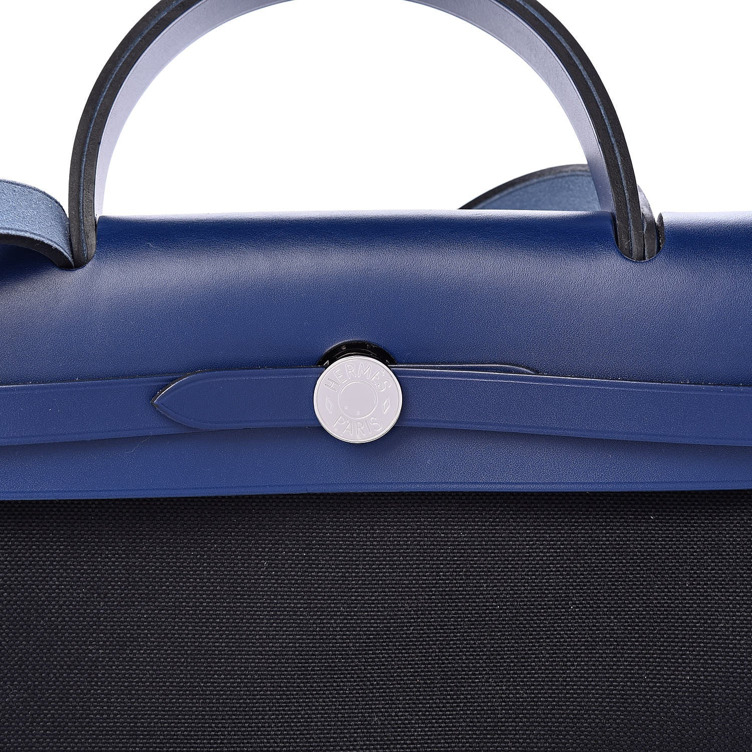 Hermes Vache Hunter Toile Herbag Zip 31 PM Bleu Saphir Black 8 of 10