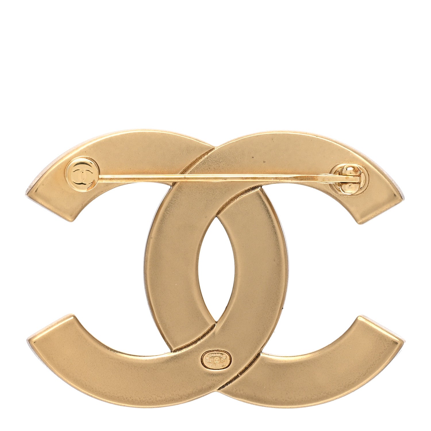 Chanel Crystal CC Brooch Gold 3 of 4