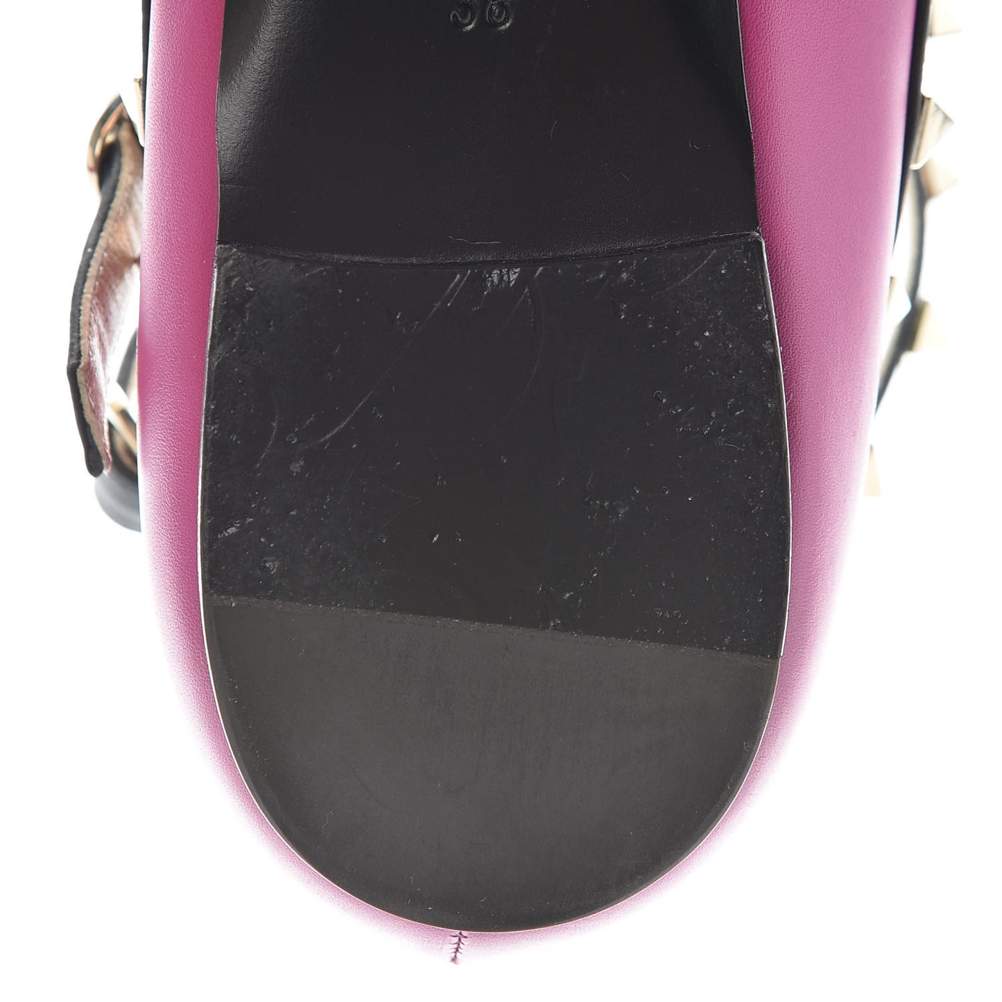 Nappa Rockstud Cage Ballerina Flats 39 Fuxia Black