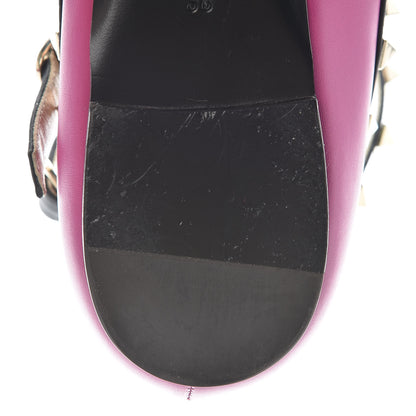 Valentino Garavani Nappa Rockstud Cage Ballerina Flats 39 Fuxia Black 12 of 13