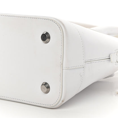 Balenciaga Smooth Calfskin 3D Logo S Ville Top Handle Bag White Screen Blue Black 10 of 20