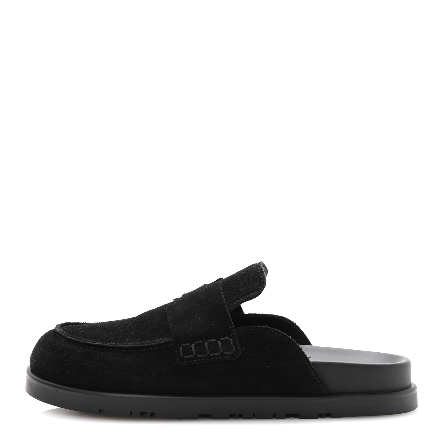 Hermes Suede Calfskin Go Mules 36.5 Black 1 of 9