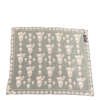 Alexander McQueen Silk Chiffon Geisha Skull Scarf Black 1 of 4