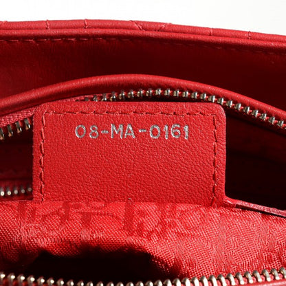 Christian Dior Lambskin Cannage Medium Lady Dior Red 7 of 14