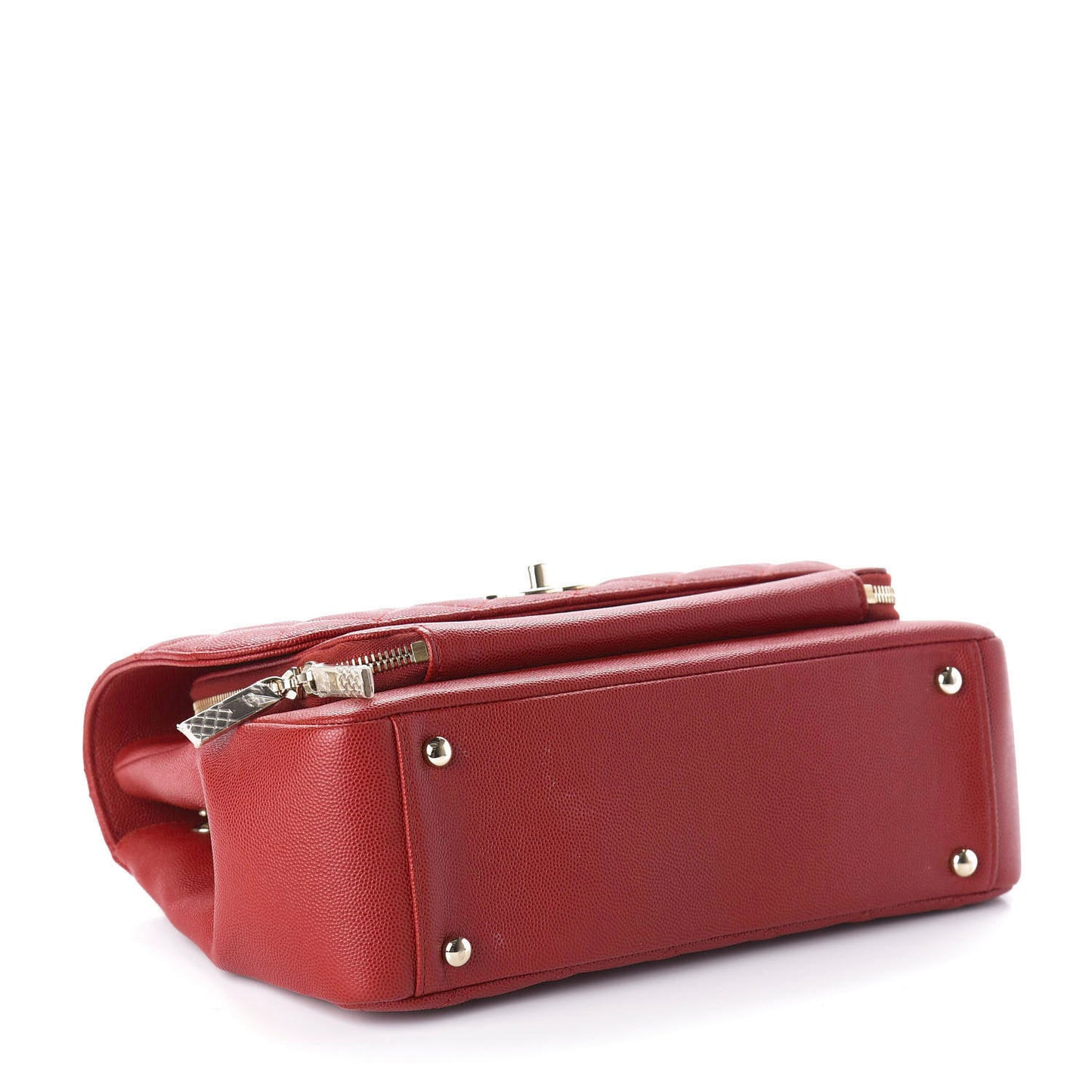 Caviar Quilted Large Business Affinity Flap Red