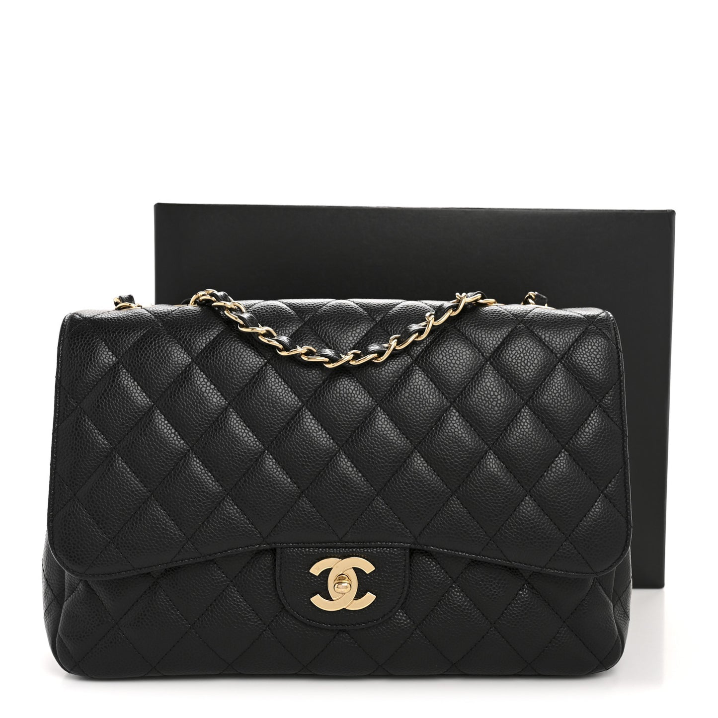 Caviar Quilted Jumbo Single Flap Black