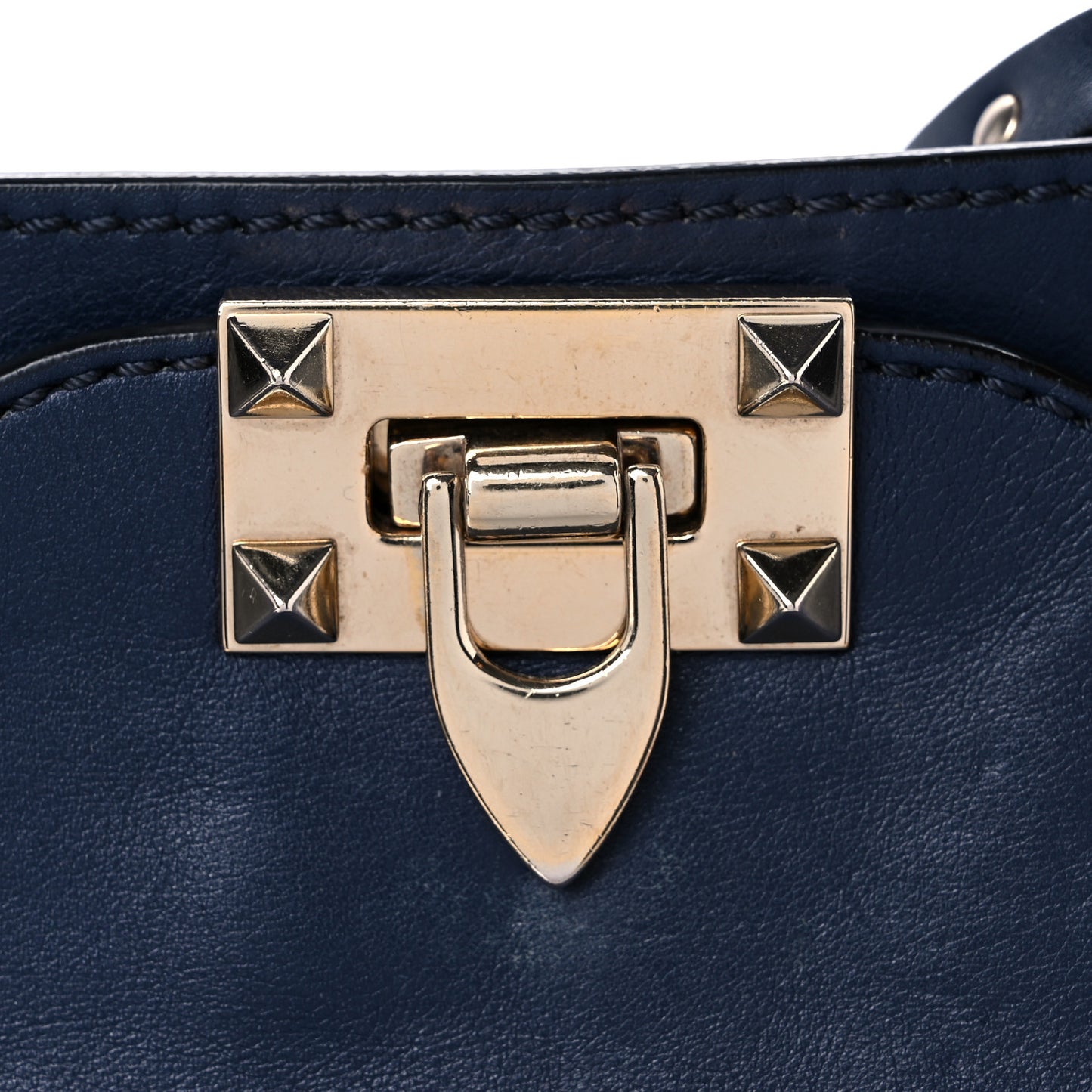 Vitello Medium Rockstud Tote Marine
