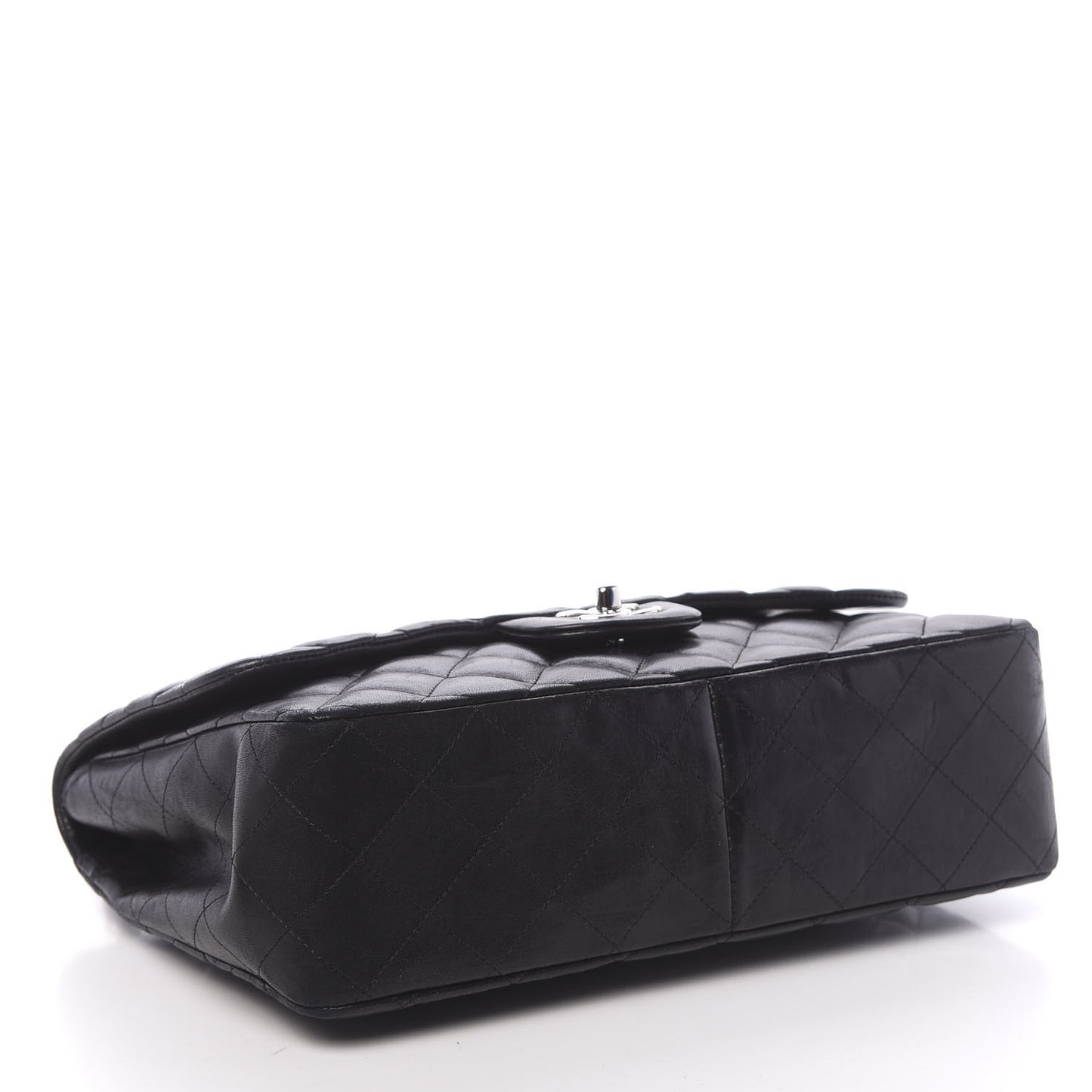 Lambskin Quilted Jumbo Single Flap Black