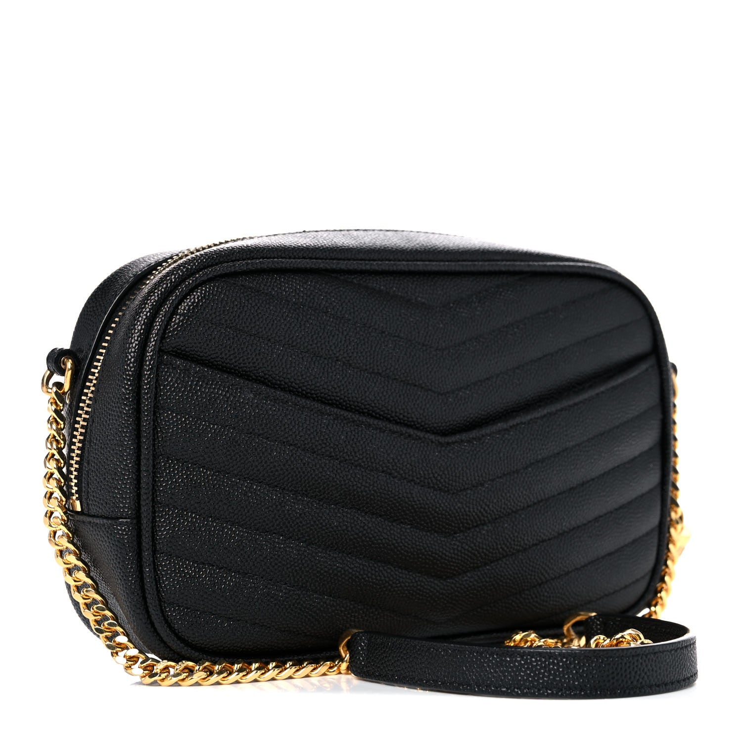 Saint Laurent Grain De Poudre Matelasse Monogram Mini Lou Camera Bag Black 3 of 8