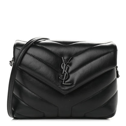 Saint Laurent Calfskin Y Quilted Monogram Toy Loulou Crossbody Bag Black 1 of 10