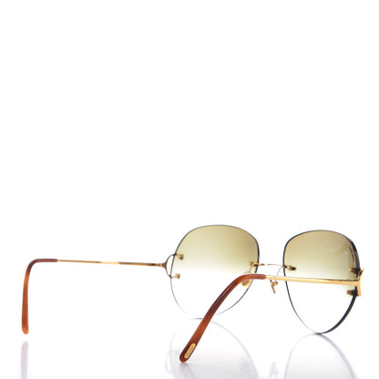 Cartier Metal C Decor 140 Round Sunglasses Gold Brown 3 of 7