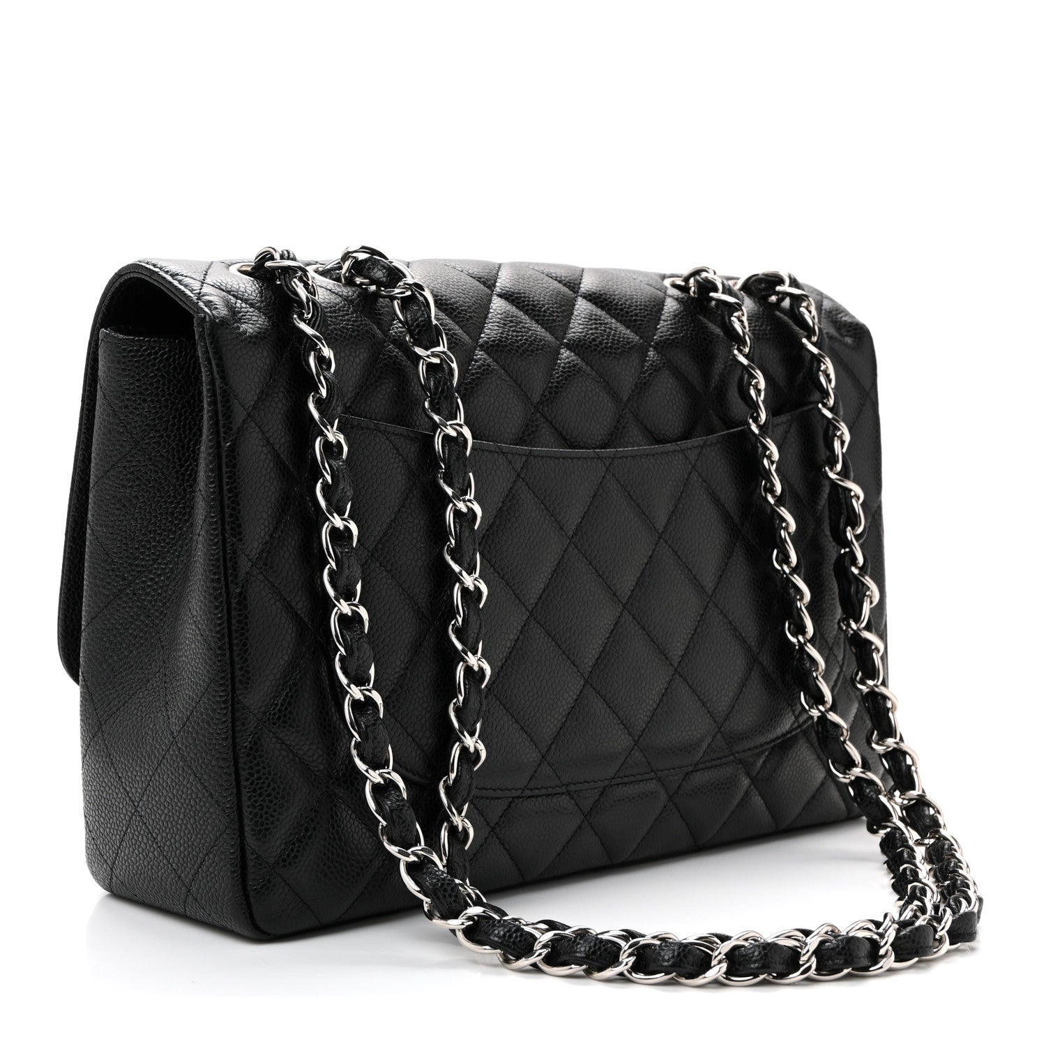 Chanel Caviar Quilted Jumbo Single Flap Black 3 of 10