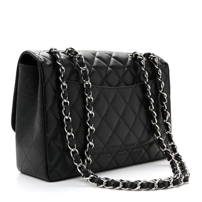 Chanel Caviar Quilted Jumbo Single Flap Black 3 of 10