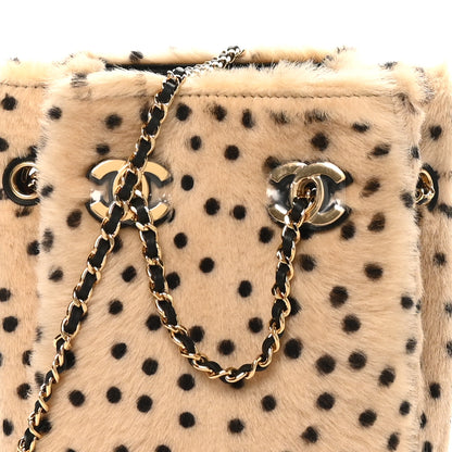 Chanel Pony Hair Cheetah Printed CC Chain Bucket Bag Light Beige Black 16 of 21