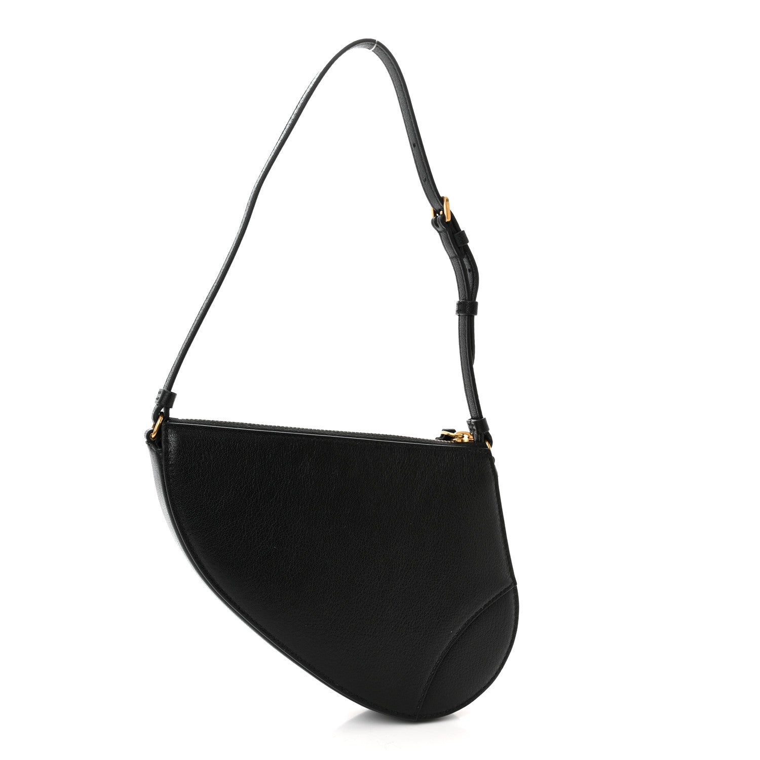 Christian Dior Goatskin Saddle Rodeo Pouch Black 1411731