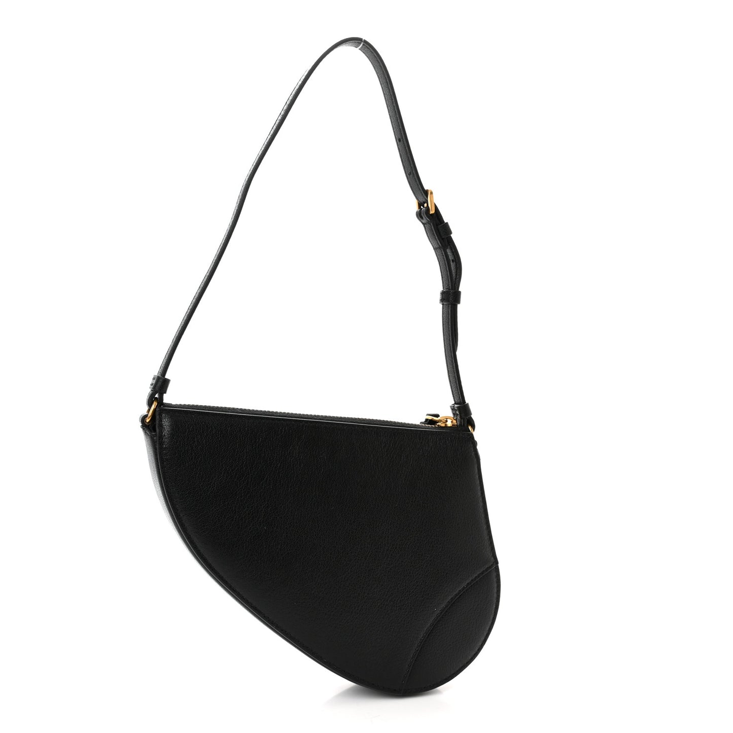 Goatskin Saddle Rodeo Pouch Black