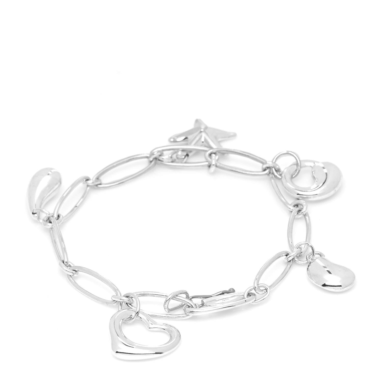 Tiffany Sterling SIlver Elsa Peretti Five Charm Bracelet 3 of 6