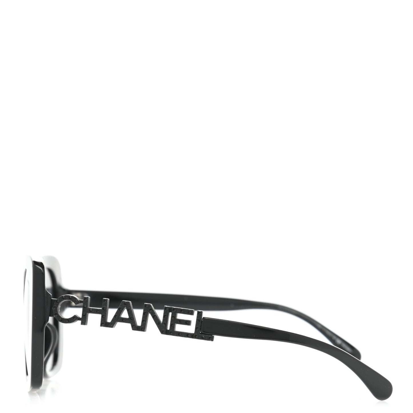 Acetate Strass Polarized Square Sunglasses 5422-B Black
