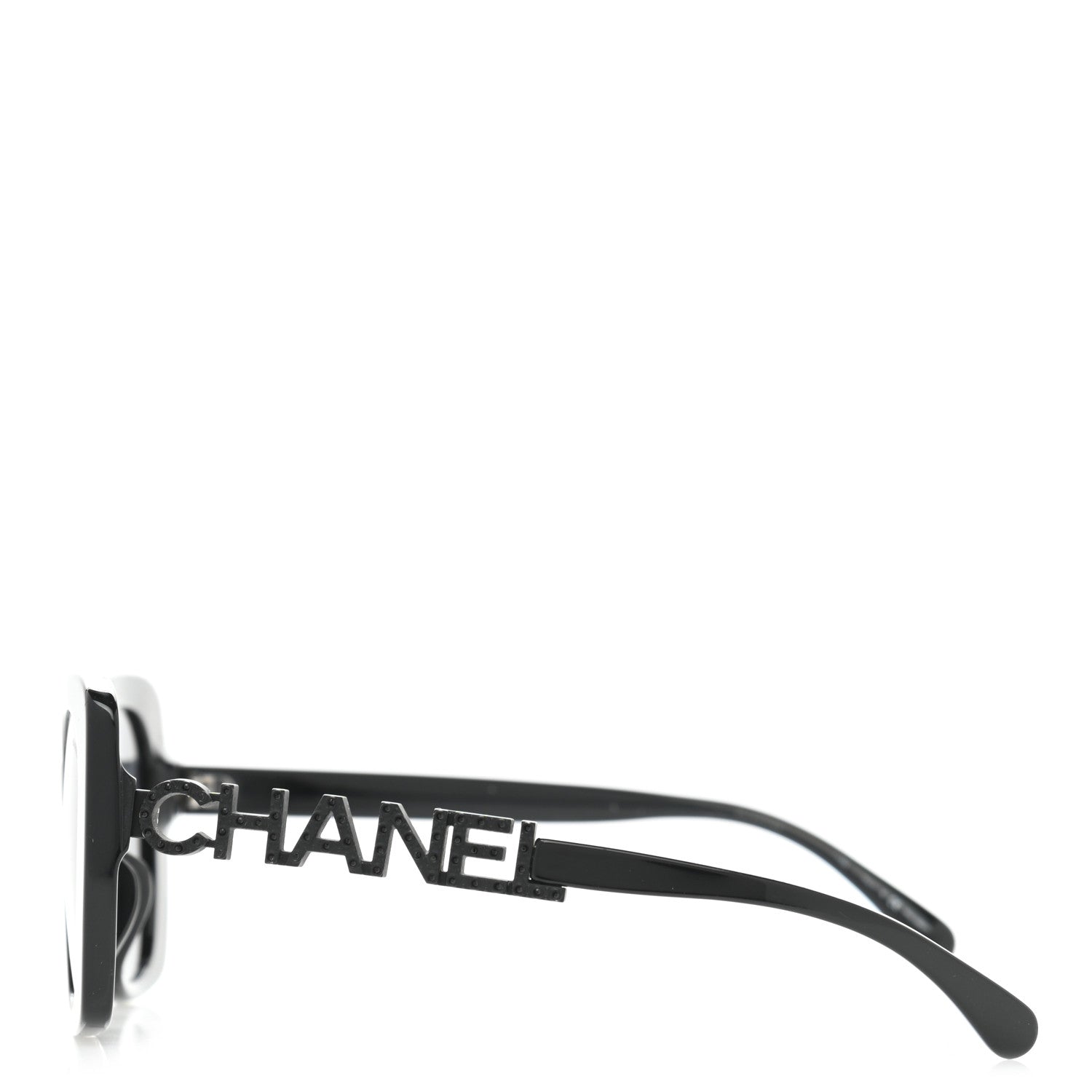 Chanel Acetate Strass Polarized Square Sunglasses 5422-B Black 3 of 8