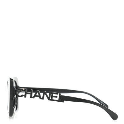 Chanel Acetate Strass Polarized Square Sunglasses 5422-B Black 3 of 8