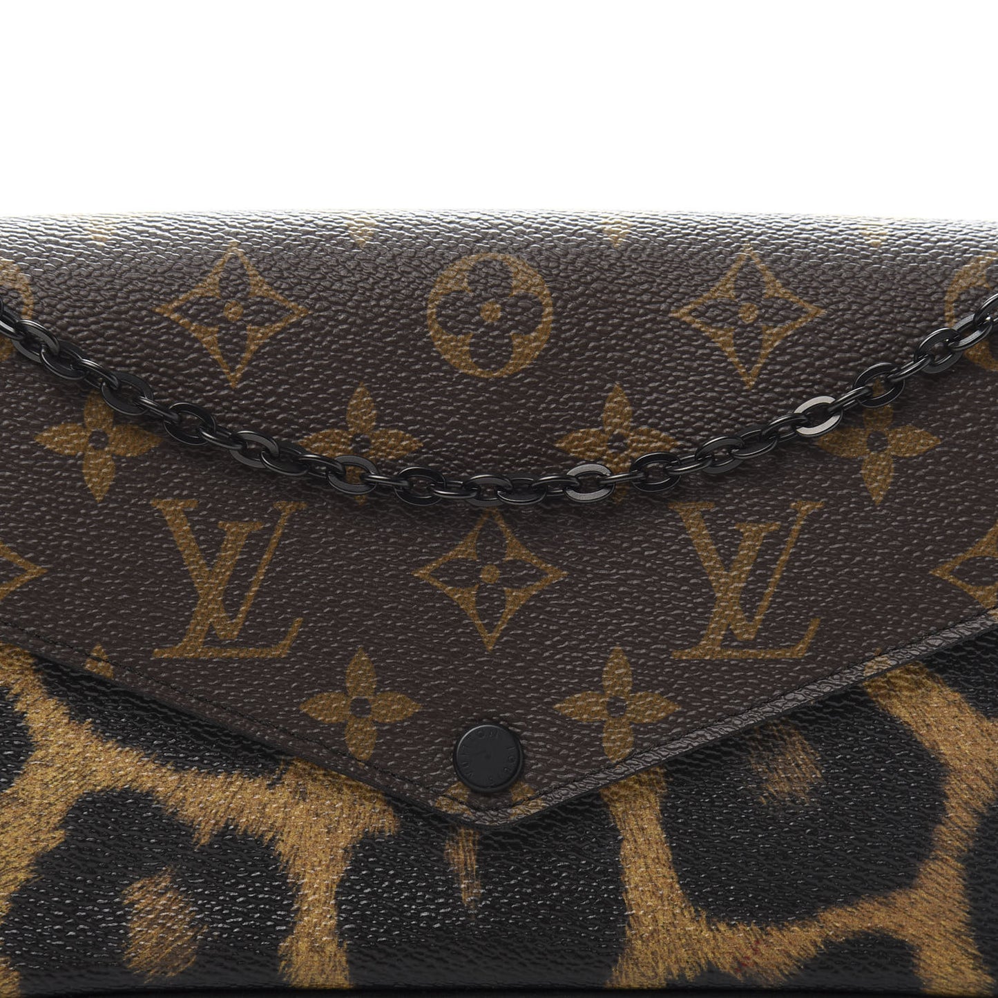 Monogram Animal Print Pochette Felicie Chain Wallet