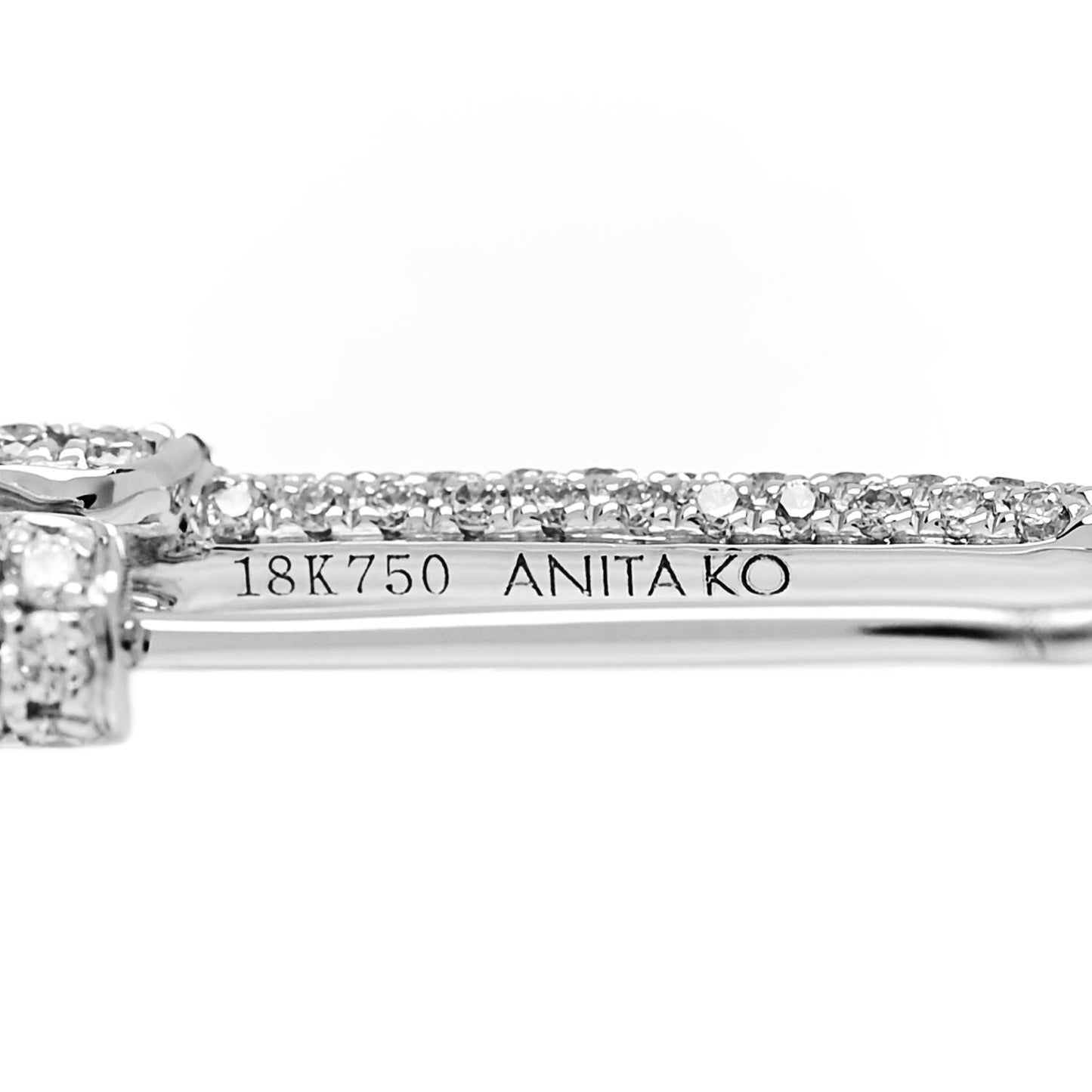 18K White Gold Diamond Mini Safety Pin Earring