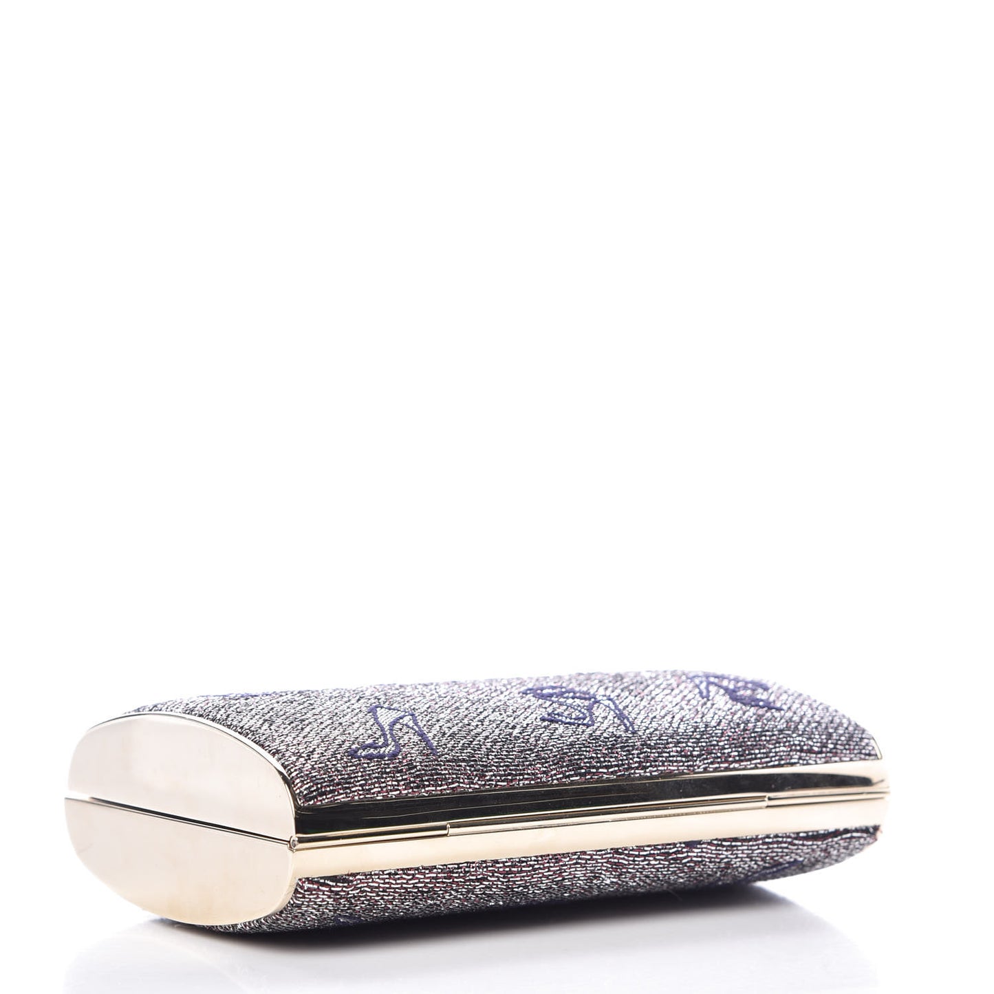 Glitter Shoe Printed Clutch Gold