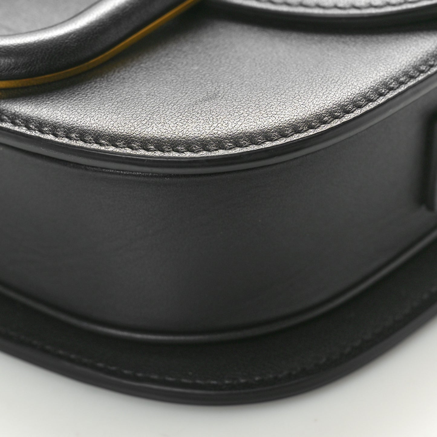Calfskin Monochrome Medium Supervee Crossbody Bag Black