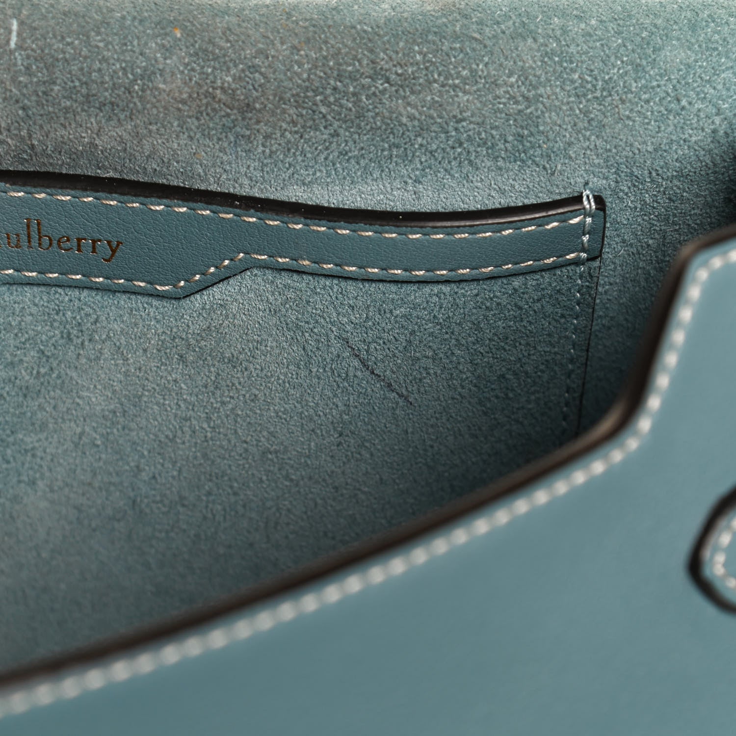 Mulberry Silky Calfskin Amberley Satchel Blue 12 of 14