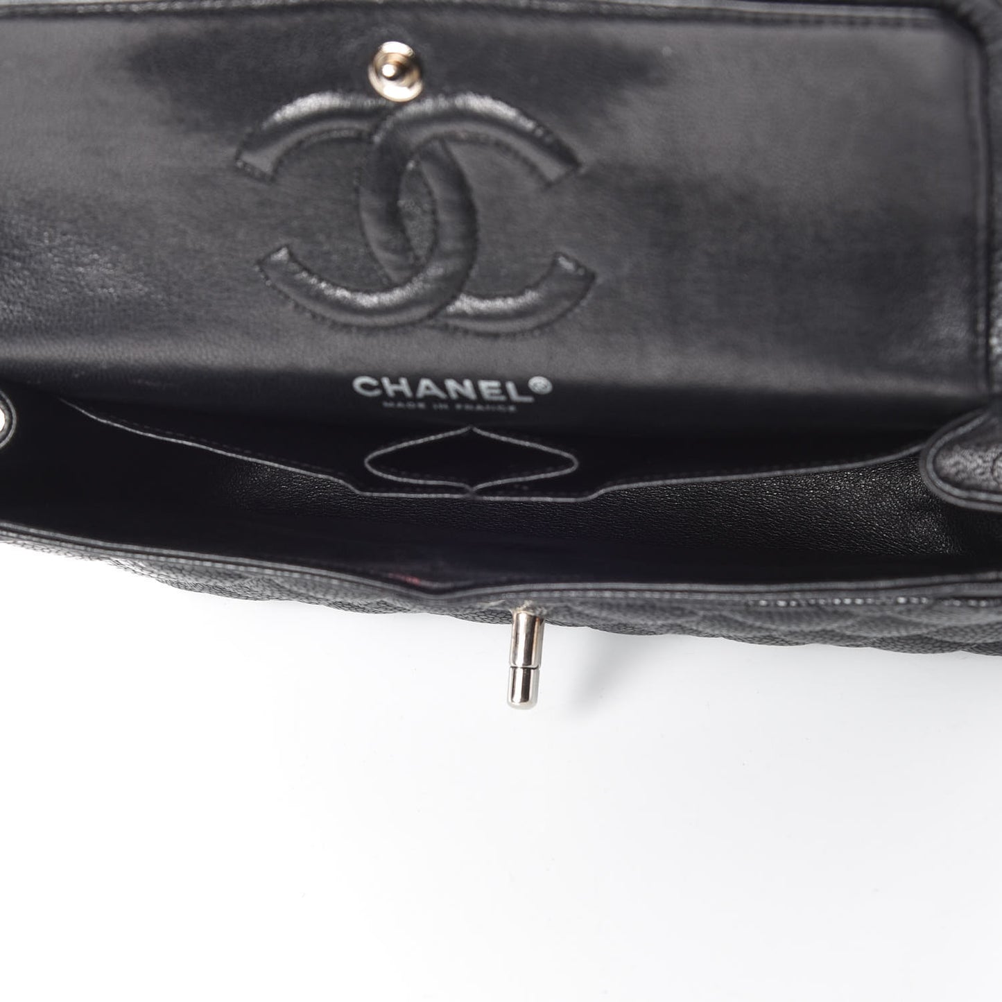 Caviar Quilted Small Double Flap Black