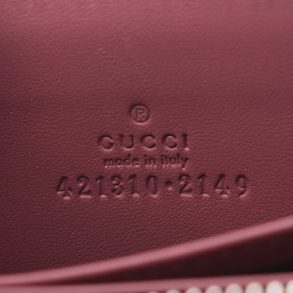 Gucci GG Supreme Monogram Blooms Zip Around Card Case Wallet Beige Multicolor Dry Rose 6 of 7