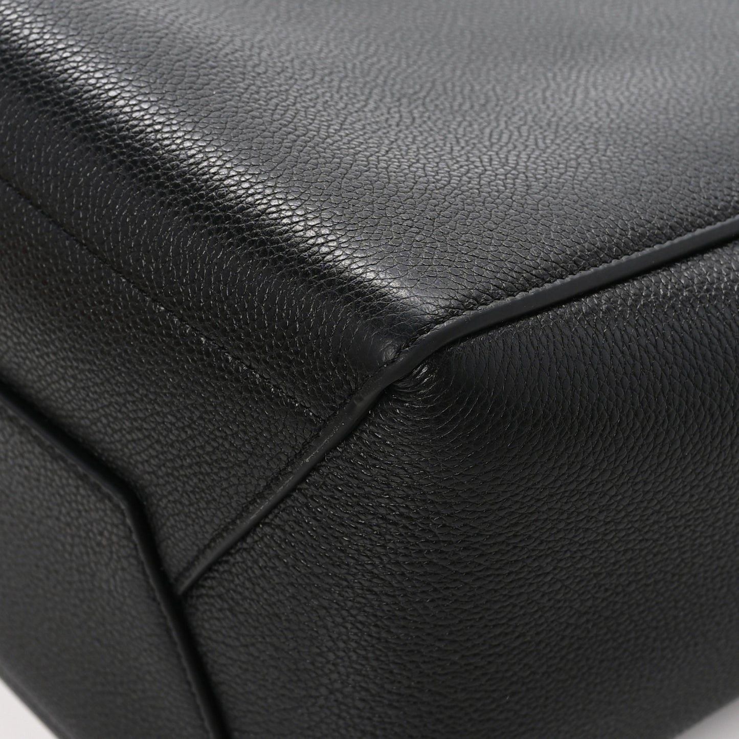 Soft Grained Calfskin Sangle Bucket Bag Black