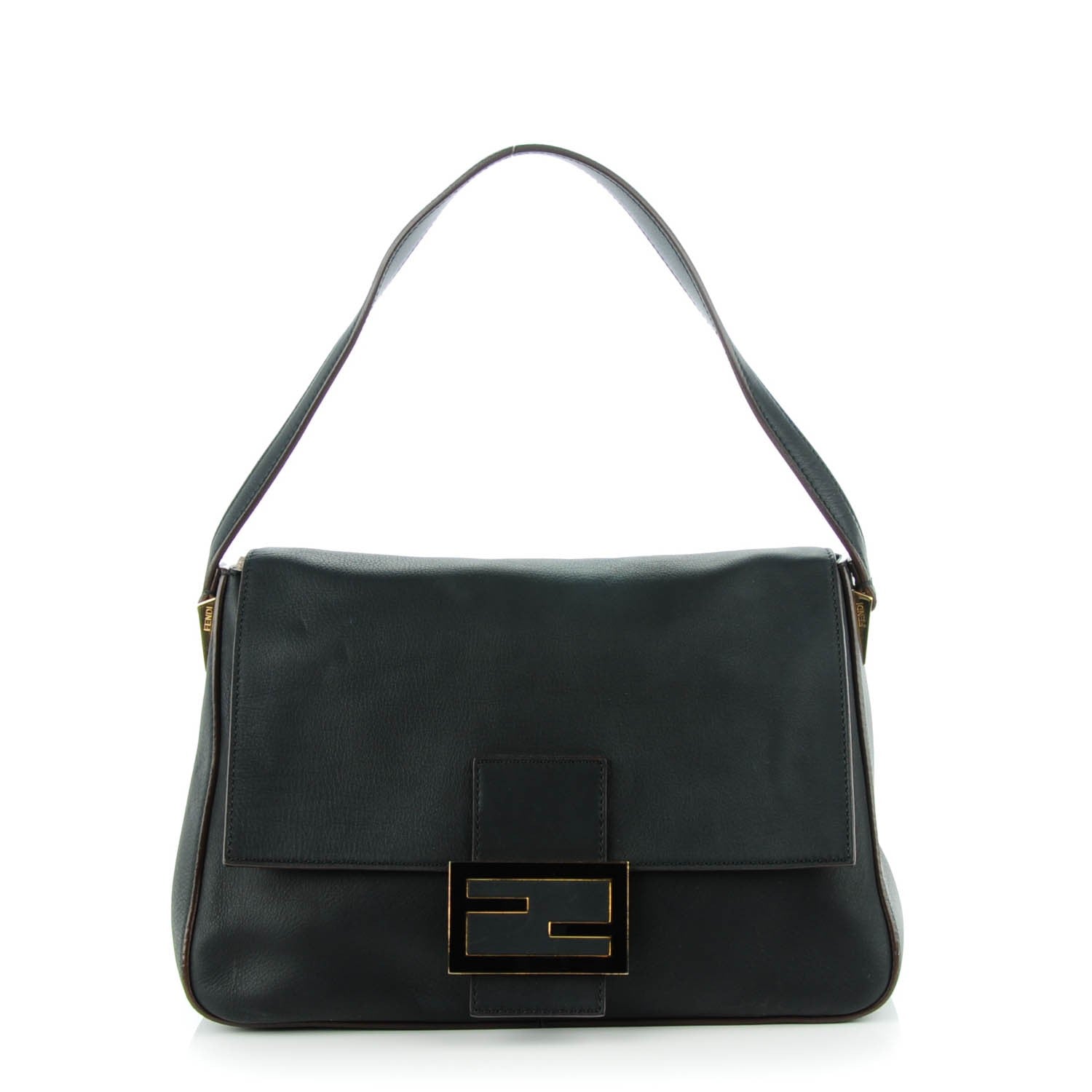 Fendi Vitello Flamingo Enamel Big Forever Mama Baguette Black 1 of 7