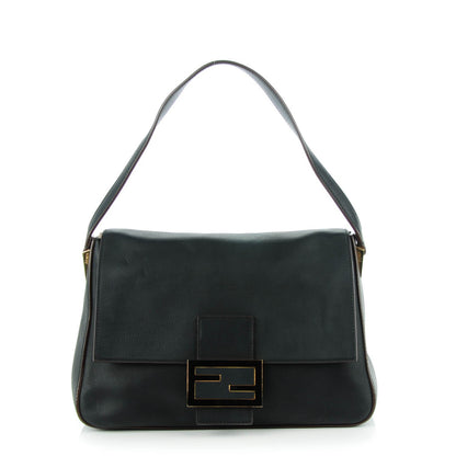 Fendi Vitello Flamingo Enamel Big Forever Mama Baguette Black 1 of 7