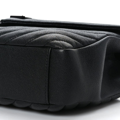 Saint Laurent Sheepskin Matelasse Chevron Monogram Monochrome Medium College Bag Black 9 of 9