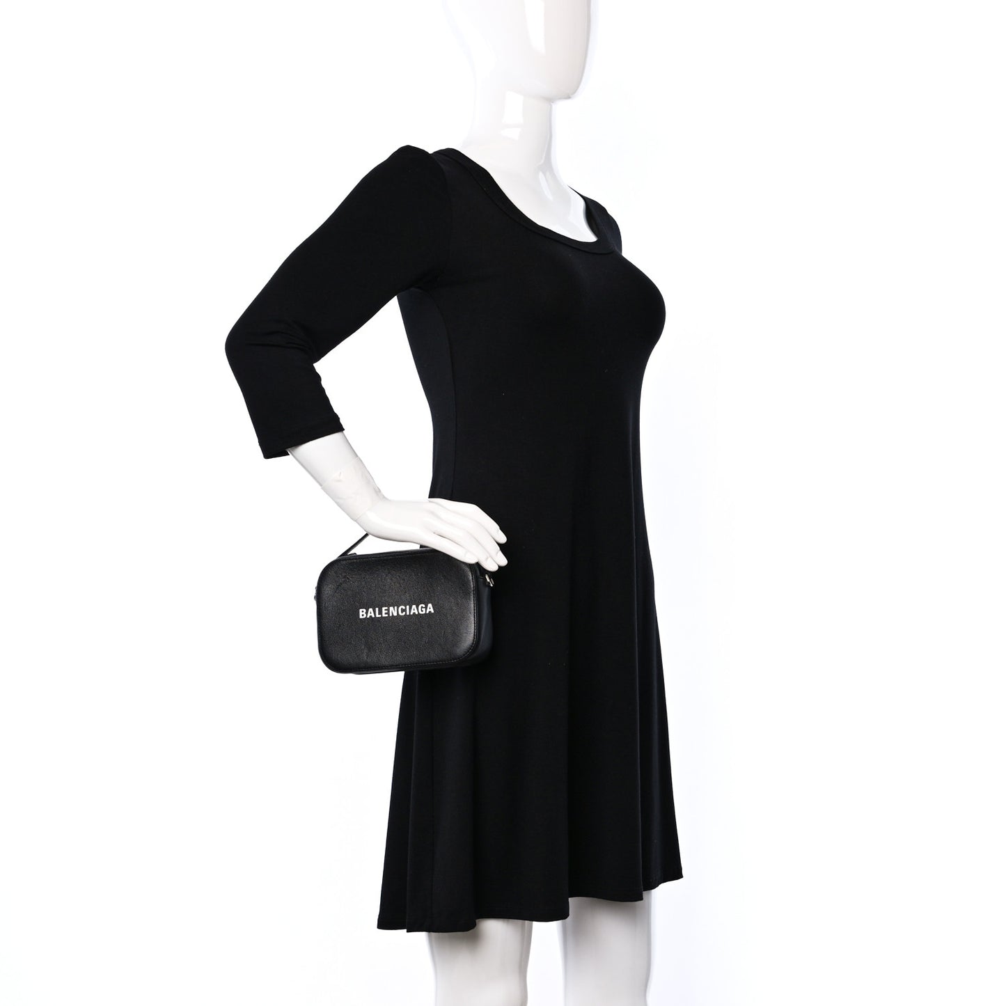 Calfskin Logo XS Everyday Camera Bag with Handle Black