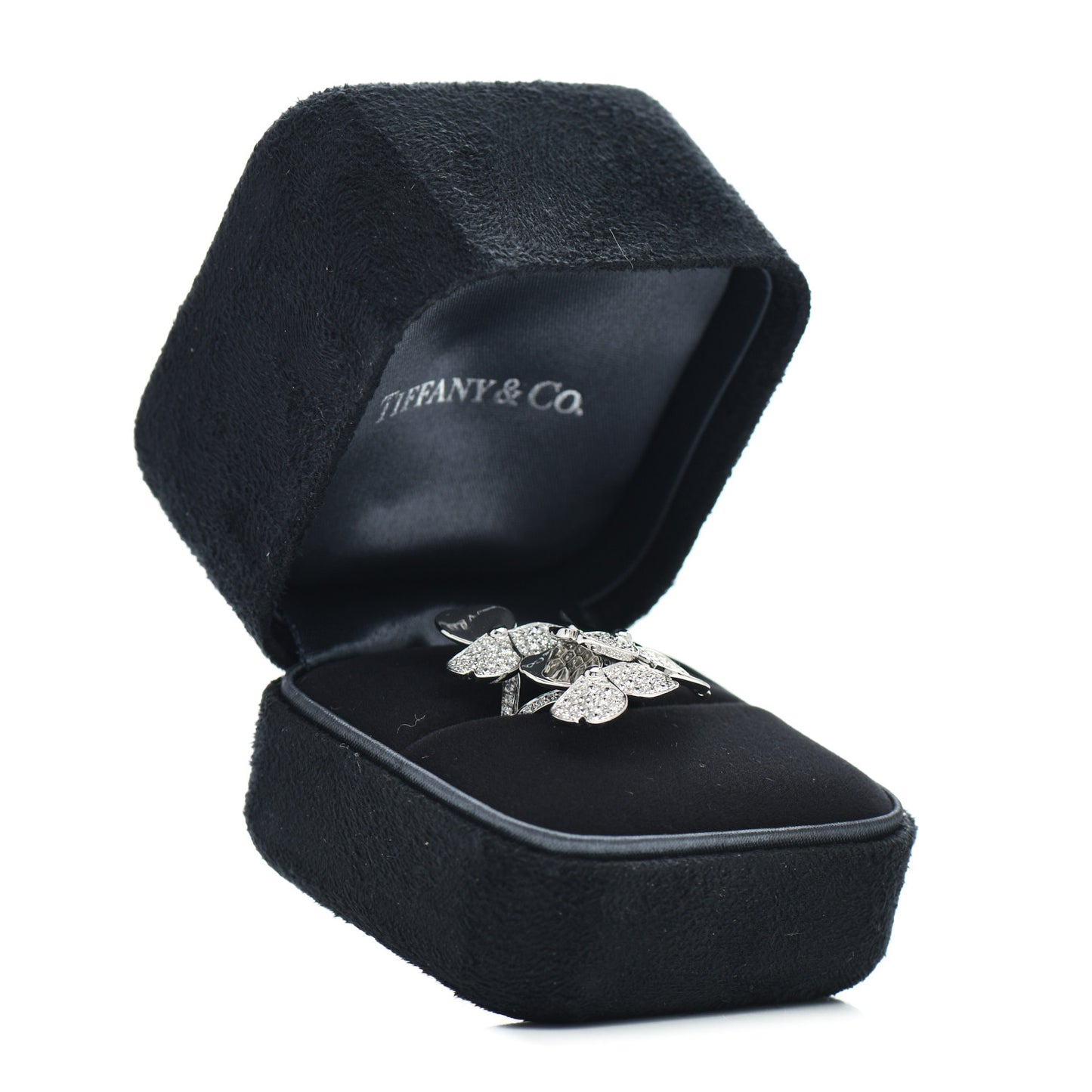 Platinum Diamond Paper Flowers Cluster Ring 52 6