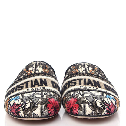 Christian Dior Canvas Cotton Embroidered Mille Fleurs Dioriviera Mules 37 Multicolor 2 of 10