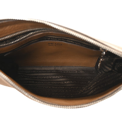 Prada Vitello Daino Zippered Crossbody Bag Brandy 5 of 9