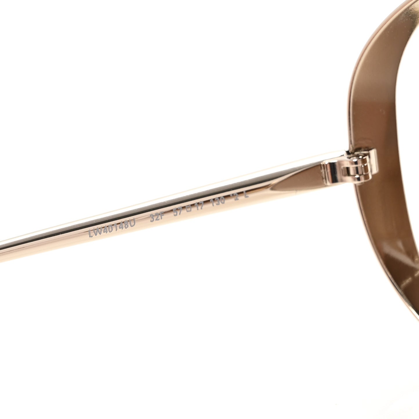 Metal Rectangular Sunglasses LW40148U Gold Brown