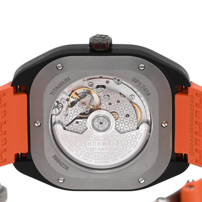 Hermes DLC Coated Titanium Rubber 39mm H08 Automatic Watch Orange 4 of 5